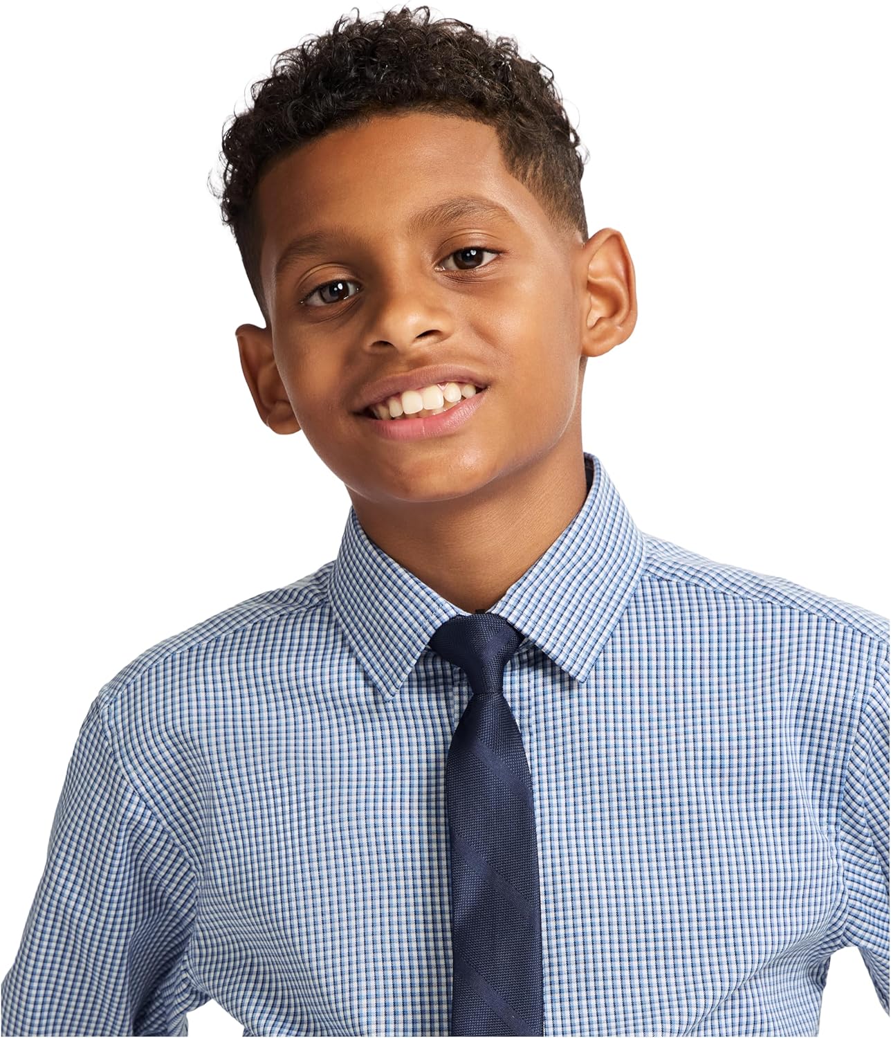 Tommy Hilfiger Boys Long Sleeve Dress Shirt with Straight Tie, Collared Button-Down with Cuff Sleeves - Image 3