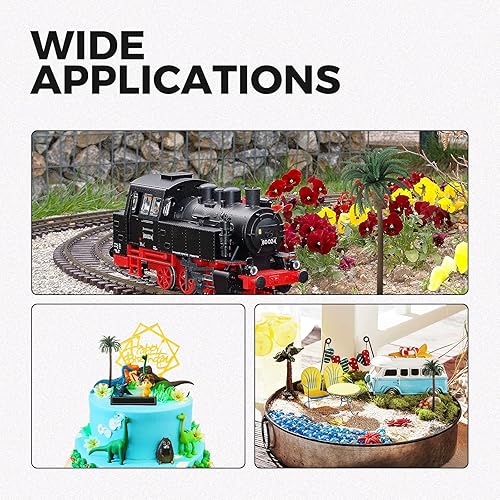 Miniatura 8 de Yetaha 48 piezas de árboles modelo de palmera de coco, modelo de paisaje, palmera de plástico, paisaje en miniatura, paisaje en diorama, árbol para