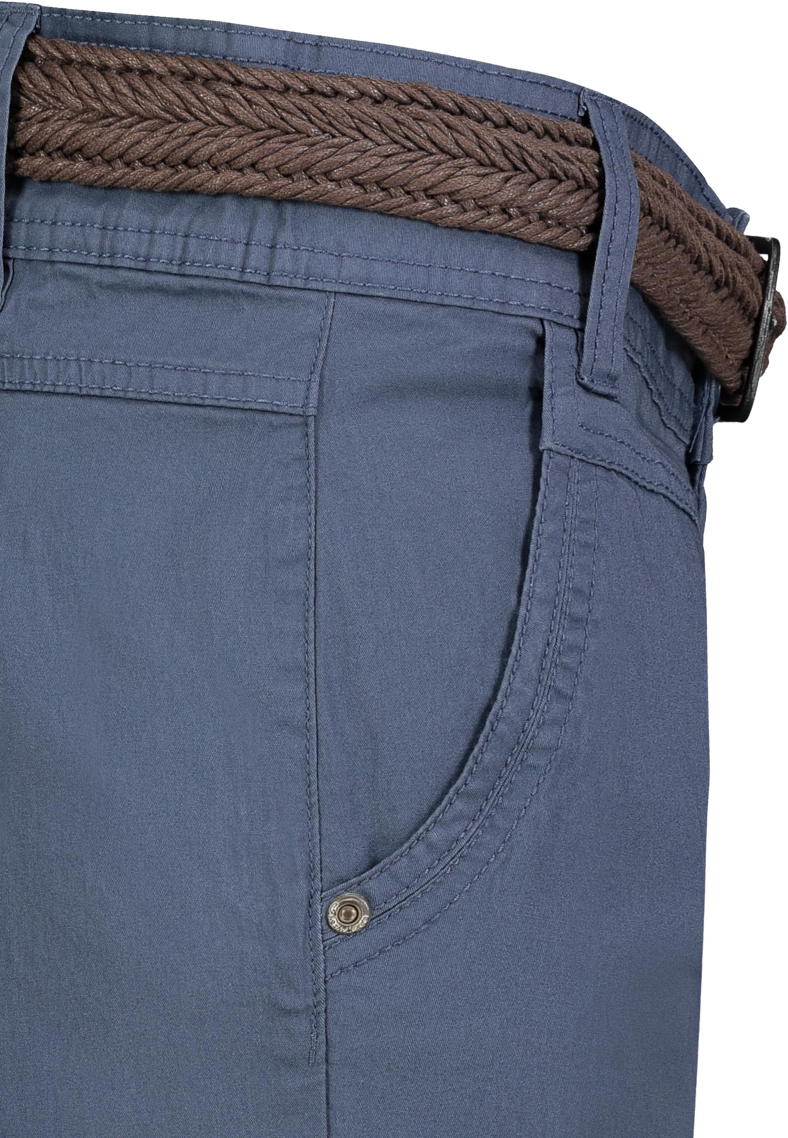 FRESH MADE Damen Bermuda-Shorts im Chino Style mit Gürtel Baumwoll Stretch Twill