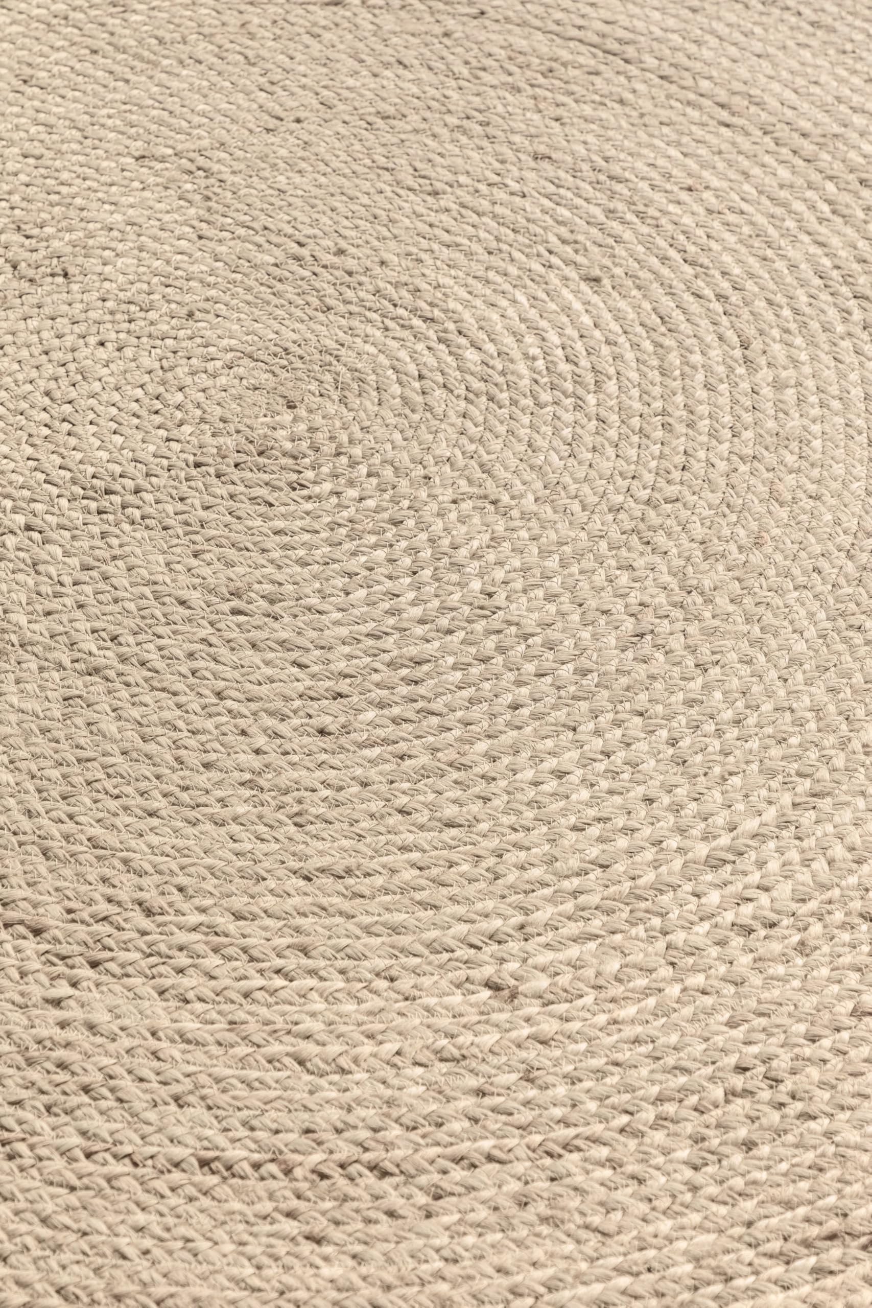 Hanse Home Tappeto in Iuta Rangpur Rotondo, Naturale, Tessuto a Mano ed Ecologico, per Soggiorno, Camera da Letto, Sala da Pranzo, Corridoio, Cucina, Bianco, 100 cm