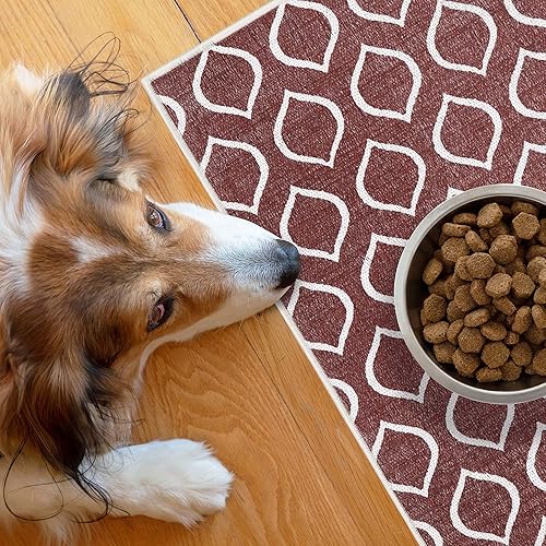 SussexHome Pets - Tapete ultrafino para arena para gatos y perros, lavable, suave, de algodón natural, tapete para alimentación de gatos y perros,