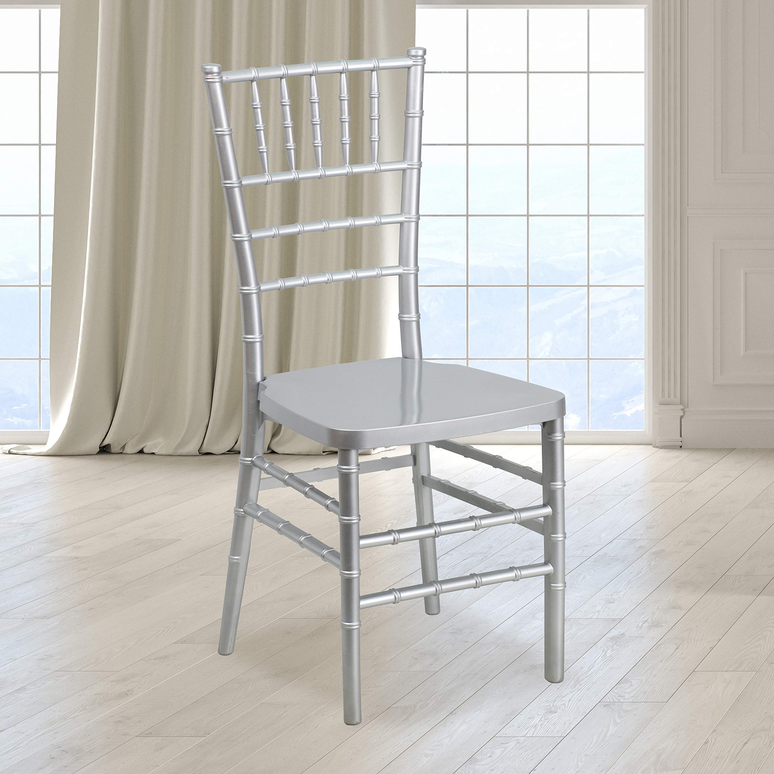 Flash Furniture HERCULES PREMIUM Series Silver Resin Stacking Chiavari Chair