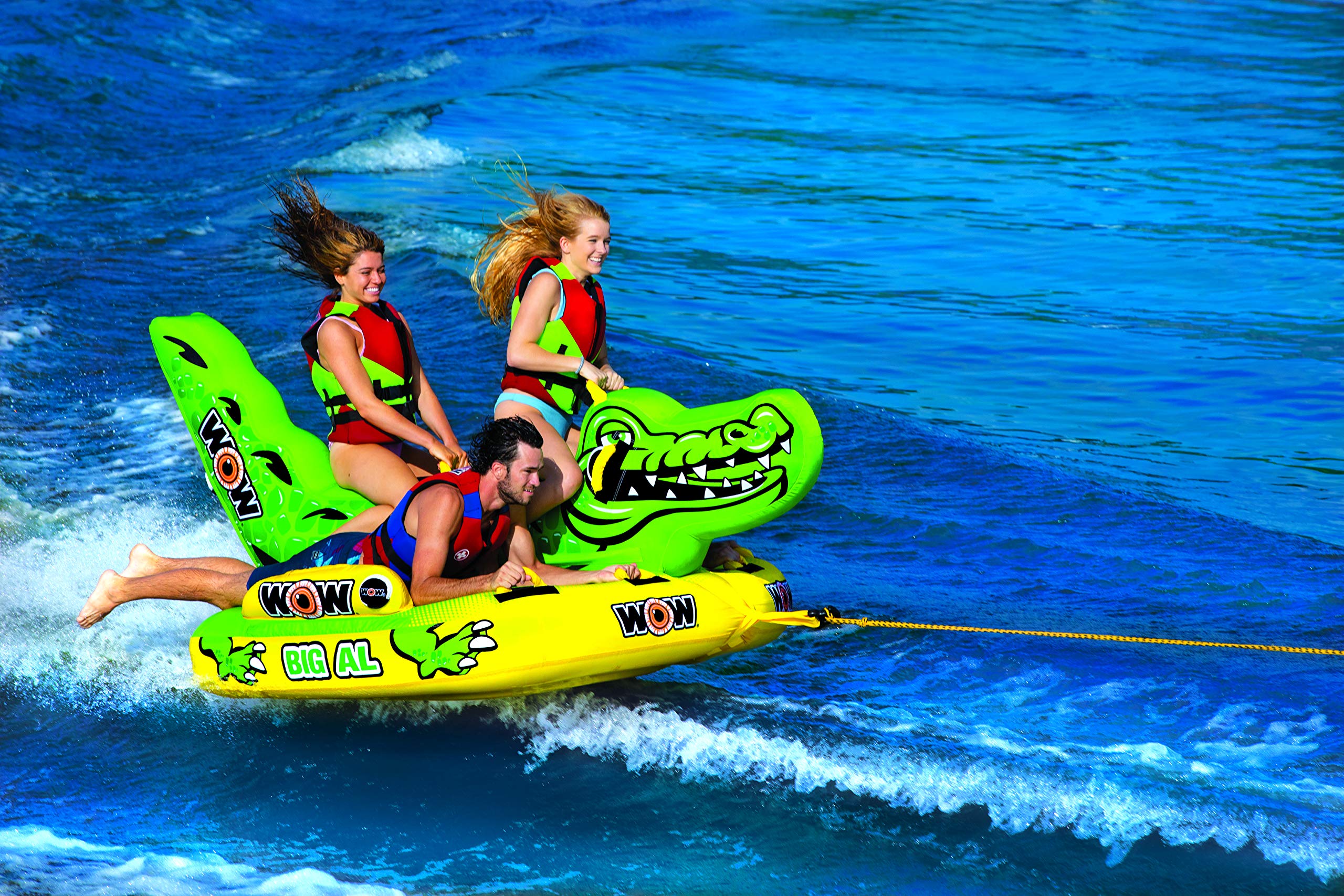 WoW Watersports Big Al 19-1070, 1 to 4 Person Towable, Saddle Seats and Deck Area - Tubing Raft Towable