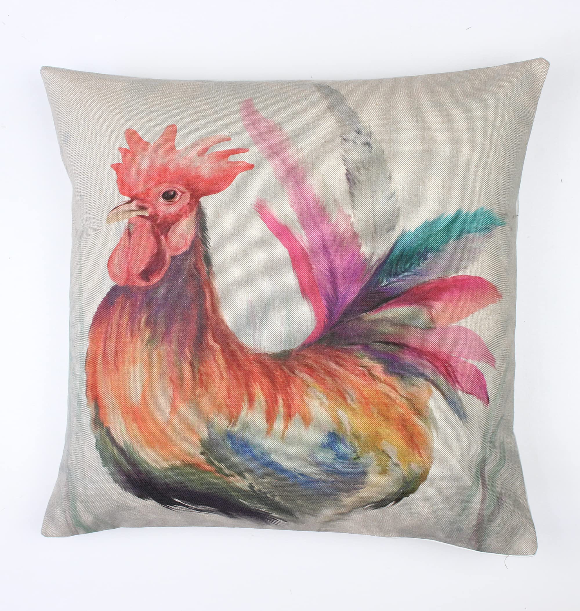 Harrison Cropper Country Animal Print Cushion Cover Stags Hare Cow Pig Pheasant Duck (Colin Cockerel, 16")