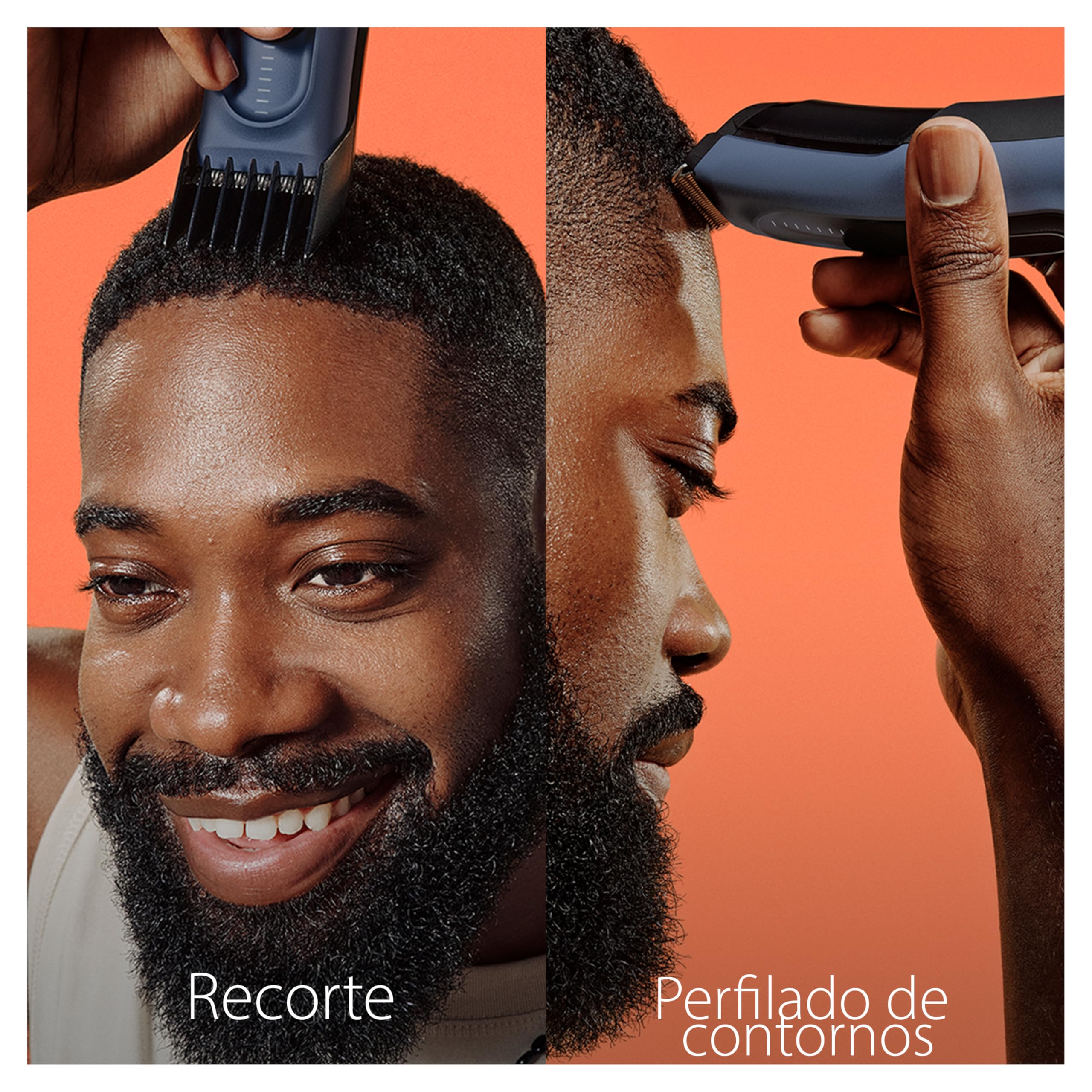 Braun Cortapelos Hombre Series 5, HC5350, Azul | Máquina Cortar Pelo Inalámbrica con 17 Ajustes de Longitud, 2 Peines Y Estuche, 50 Min de Autonomía, Memoria SafetyLock