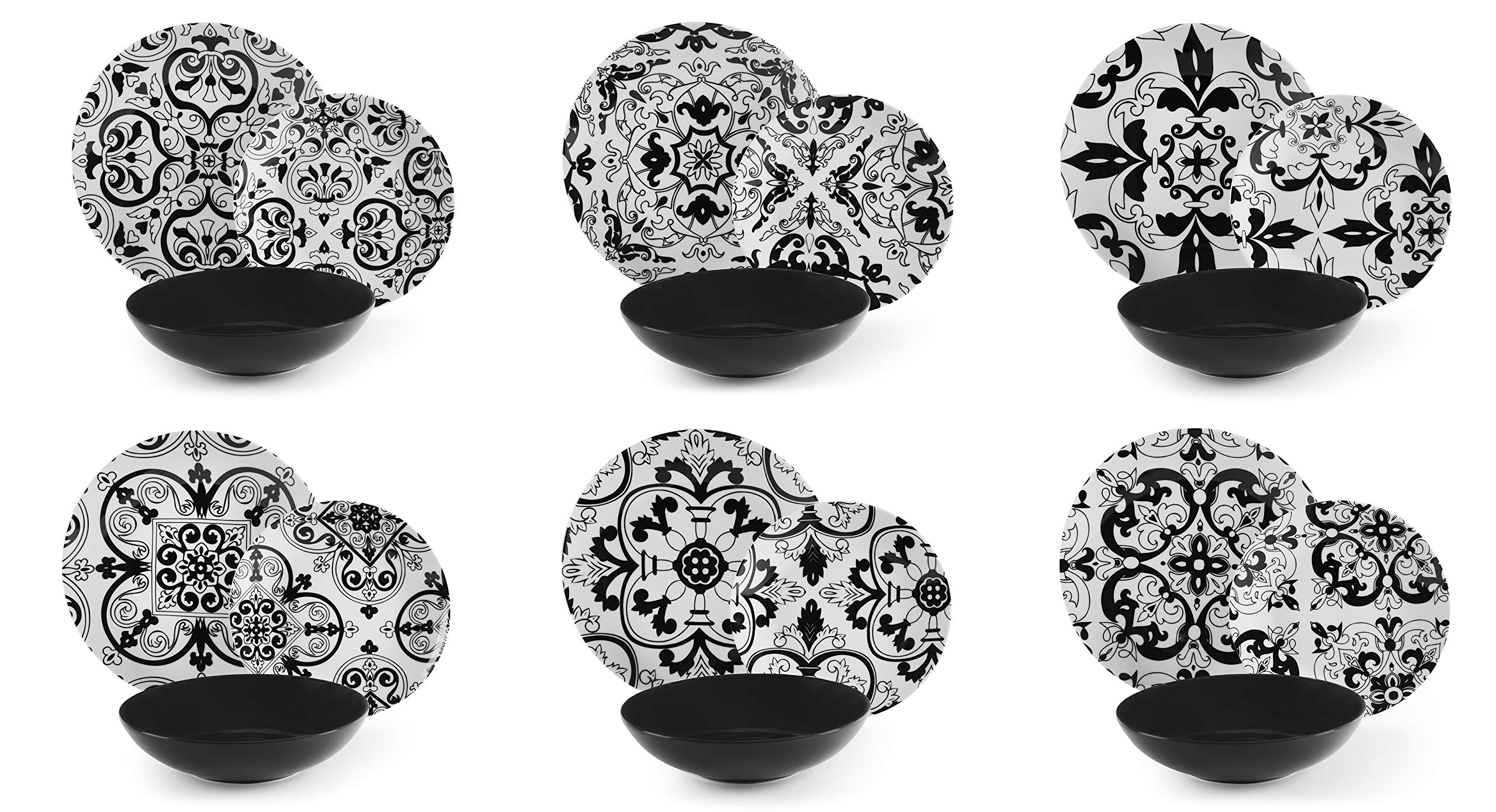 Excelsa Florence 18-Piece Dinner Set, Porcelain and Ceramic Stoneware