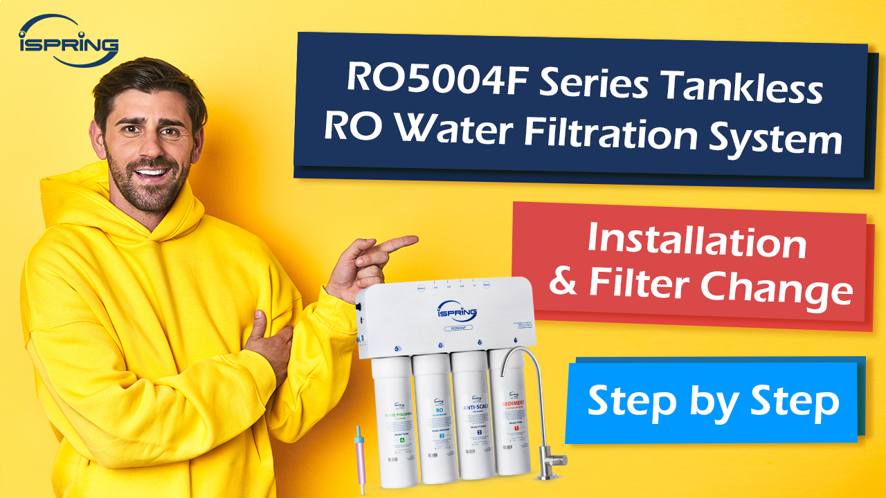 Image of iSpring RO5004F-AK UV Alkaline Reverse Osmosis Water Filter, SGS Tested PFAS and TDS Reduction, 500 GPD Tankless Remineralization RO System Under Sink, Filter Life Monitor, 2:1 Pure to Drain