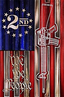 USA 2nd Amendment Betsy Ross Flag We the People Sublimated Double Sided Deluxe Garden Flag 12" x 18" 3ply 600 Denier 110 Knitted Polyester c