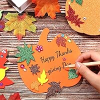 Vista 5 de Skylety 224 calcomanías de hojas de arce de otoño, calcomanías de espuma de calabazas, calcomanías de hoja de arce, calcomanías de hojas de otoño