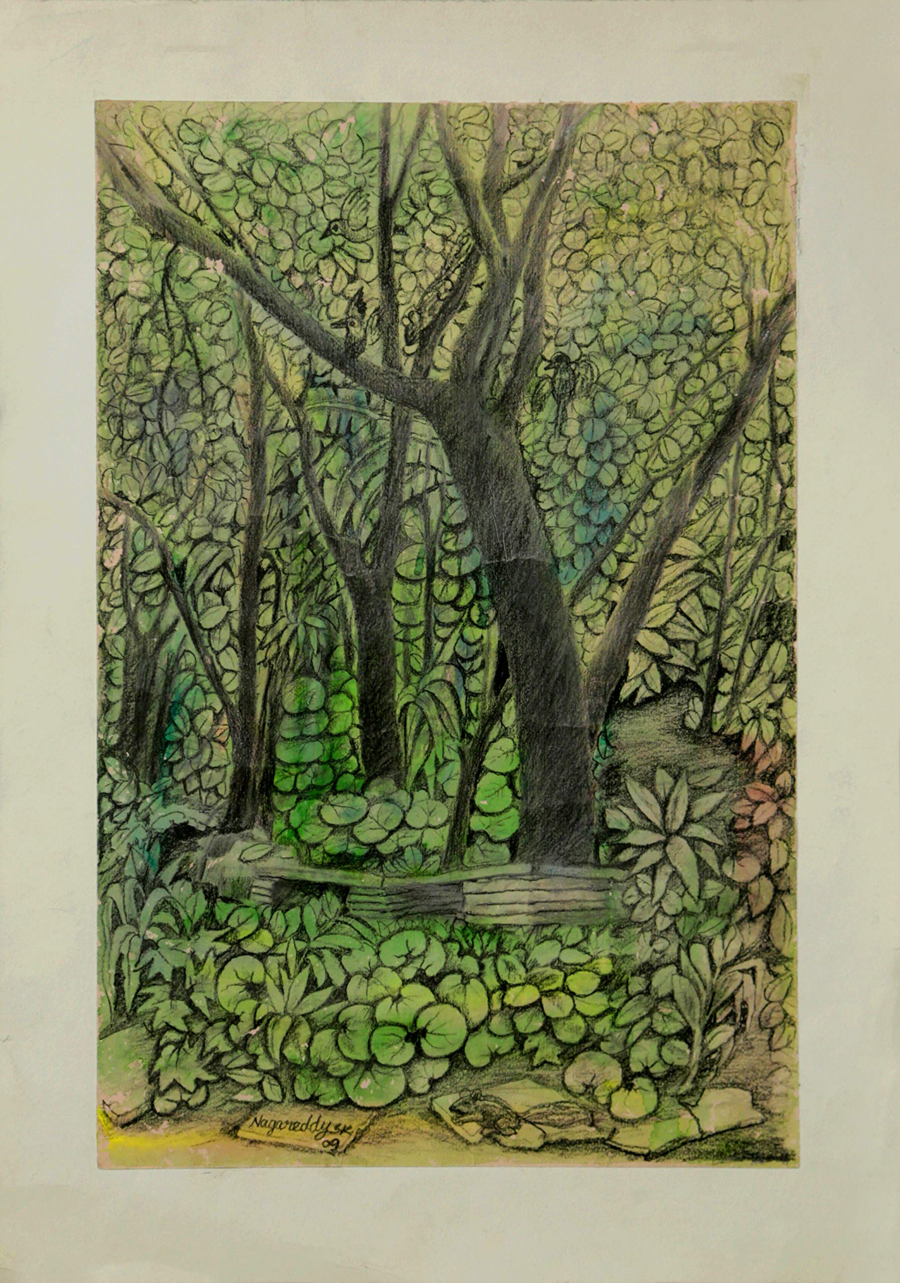 Untitled (Pen And Ink Painting By Suranjit Giri)