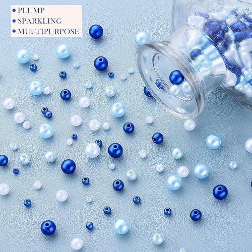 Miniatura 3 de Cuentas de perlas para manualidades, tamaño mixto, cuentas de 3460.315 in con agujeros para hacer joyas, pulseras, collares, aretes y relleno de