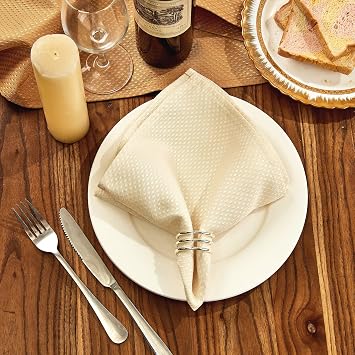 Mebakuk Cloth Napkins Set of 6, Premium 17 x 17 Inch Solid Washable Small Triangle Weave Napkins, Soft Table Napkin for Wedding Party Restaurant Dinner Parties