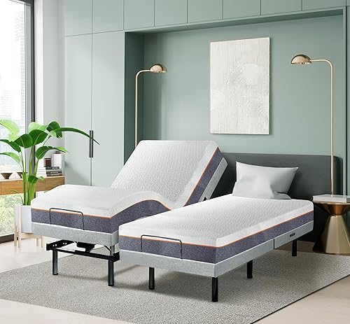 Vista 15 de Base de cama ajustable de tamaño individual XL, características cargadas, gravedad cero, sin ronquidos, posiciones de memoria programables, masaje