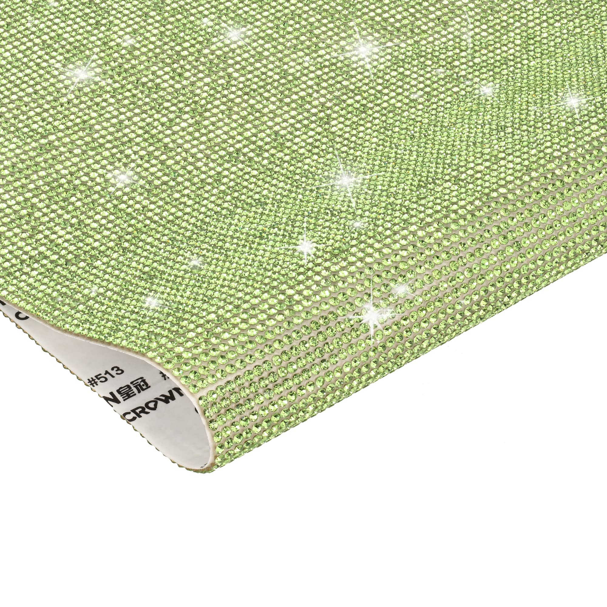 Woniutch Large Self-Adhesive Bling Rhinestone Sheet Stickers, DIY Craft, Crystal Diamond Decals for Car/Phone/Laptop etc (15.8" x 9.5") (Green)