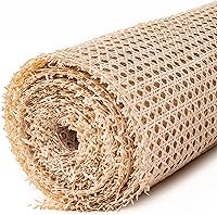 Vista 1 de Rollo de correas de caña de ratán natural, malla hexagonal de 5 pies, malla de caña pretejida de 1/2 pulgada, mimbre de tejido abierto para silla