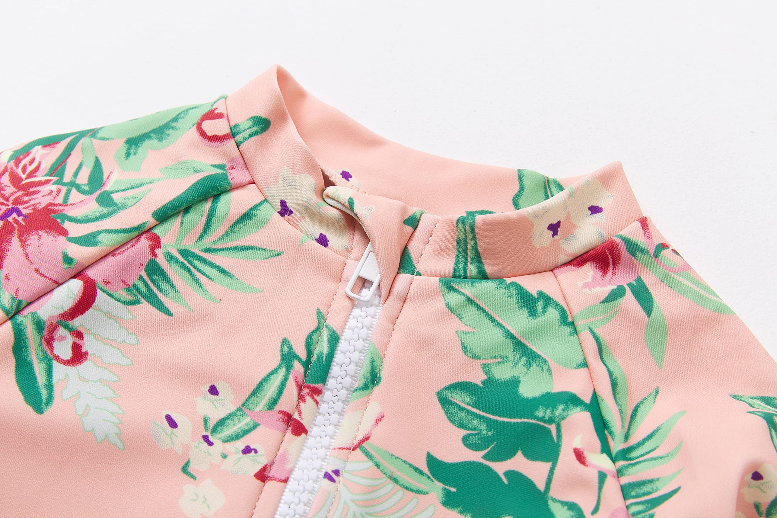 BONVERANO Costume da bagno da bambina, con protezione UV e fiori, fiori