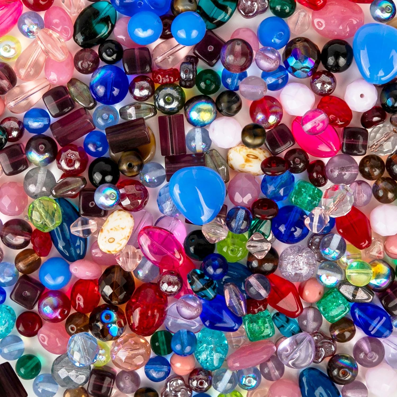 Assorted Glass Beads for Jewelry Making, DIY Lamp Work, Arts and Crafts, and Decorative Hobby Artistry, Colorful Crystal Assortment Bulk Mix, 4-18mm, Half Pound (3)