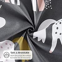 Vista 4 de HollyHOME Juego de edredón de 2 piezas tamaño individual para adolescentes y niñas, juego de ropa de cama de unicornio rosa y arcoíris, 66 x 86