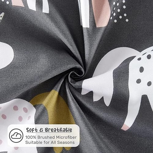 Miniatura 4 de HollyHOME Juego de edredón de 2 piezas tamaño individual para adolescentes y niñas, juego de ropa de cama de unicornio rosa y arcoíris, 66 x 86