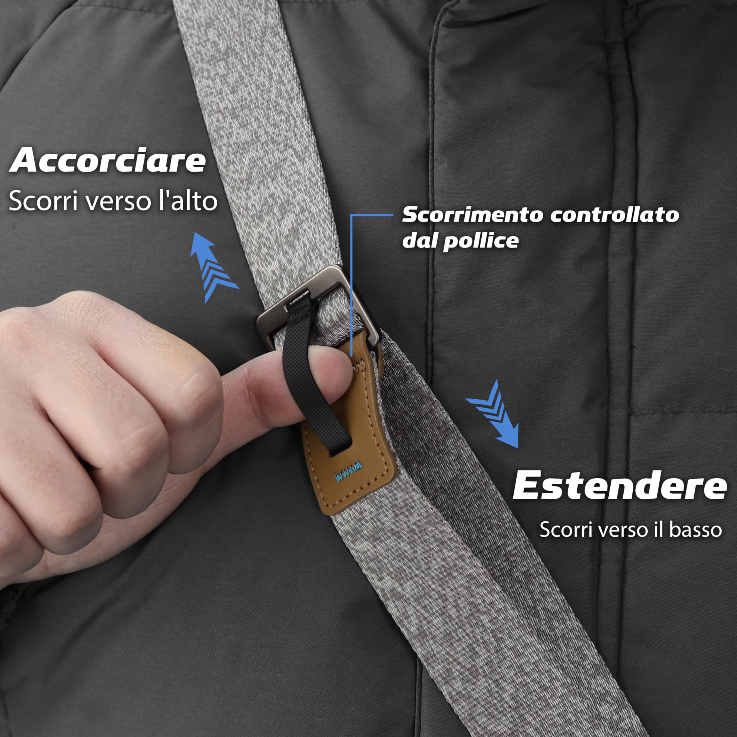 Sunya Tracolla per Fotocamera con sgancio rapido, realizzata in nylon avanzato, regolabile con una mano, compatibile con tutte le fotocamere, carico massimo 90 kg.