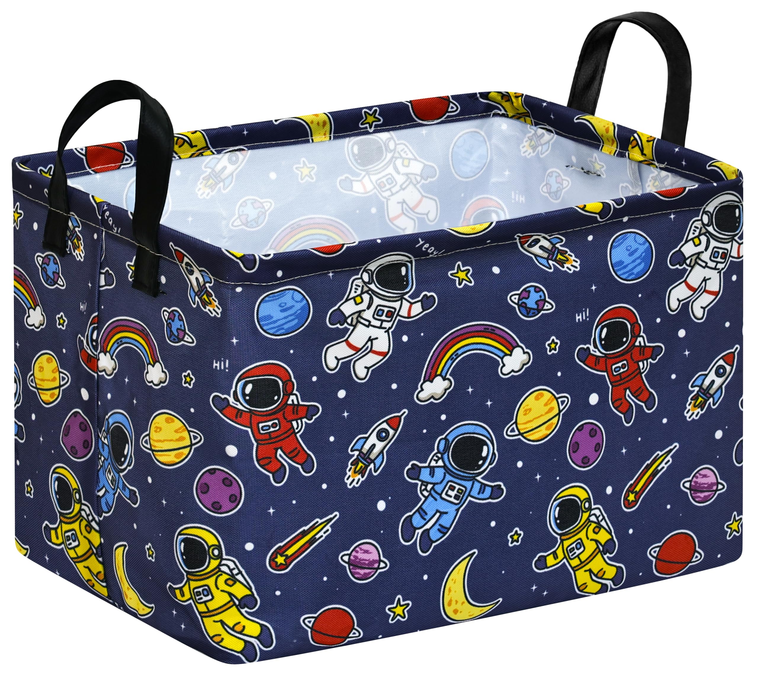 Space Storage Basket for Boys, Rocket Toy Bin, Kids Gifts Basket