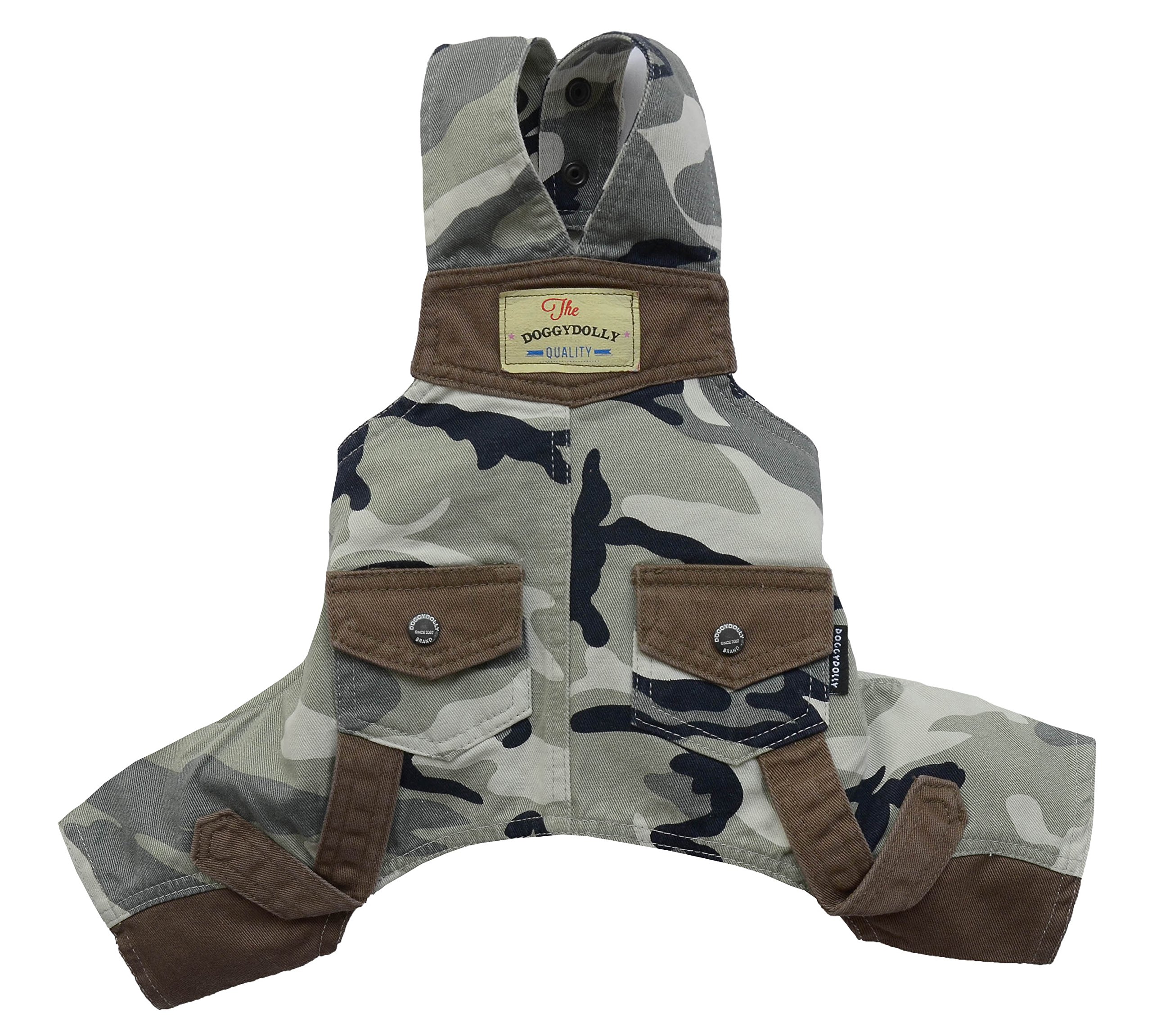 Doggy Dolly Camouflage Overalls, Medium Dog Dog Overalls