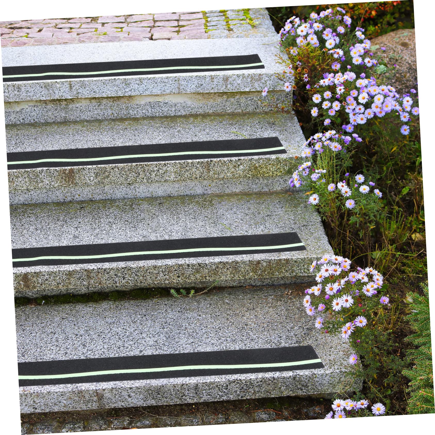 Ciieeo 12piezas Peldaños De Escalera Antideslizantes De Madera Cinta Antideslizante De Noche Para Escaleras Interiores Exteriores y Terrazas