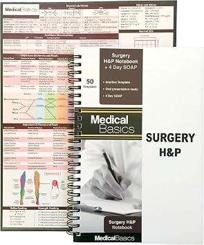Surgery H&P Notebook with 4 Day SOAP - Medical History and Physical Notebook, 50 Medical templates with Perforations