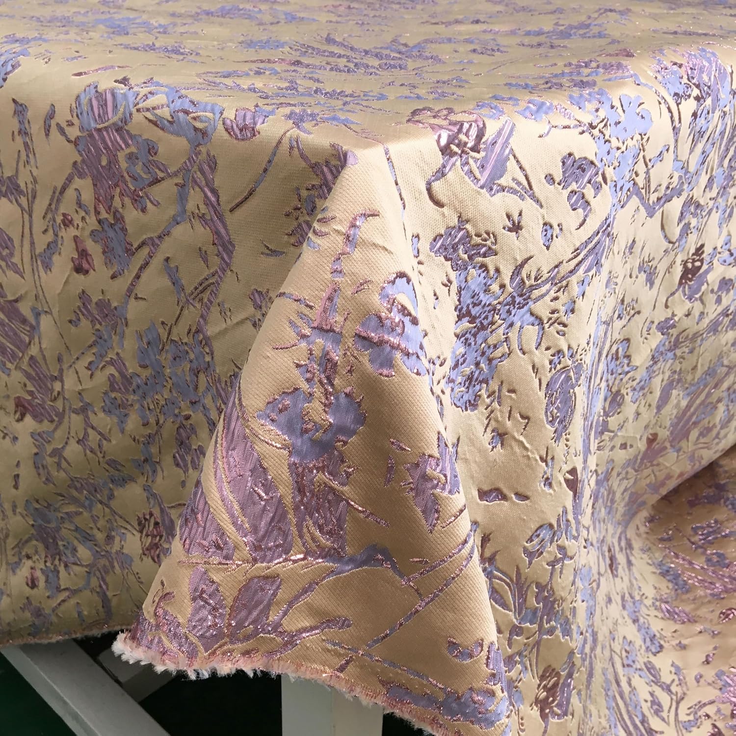 African Lace Fabric 5 Yards Embroidered Printed Fabric Gold Stamped Fabric Suitable for Wedding/Party/Everyday Sewing (39501)