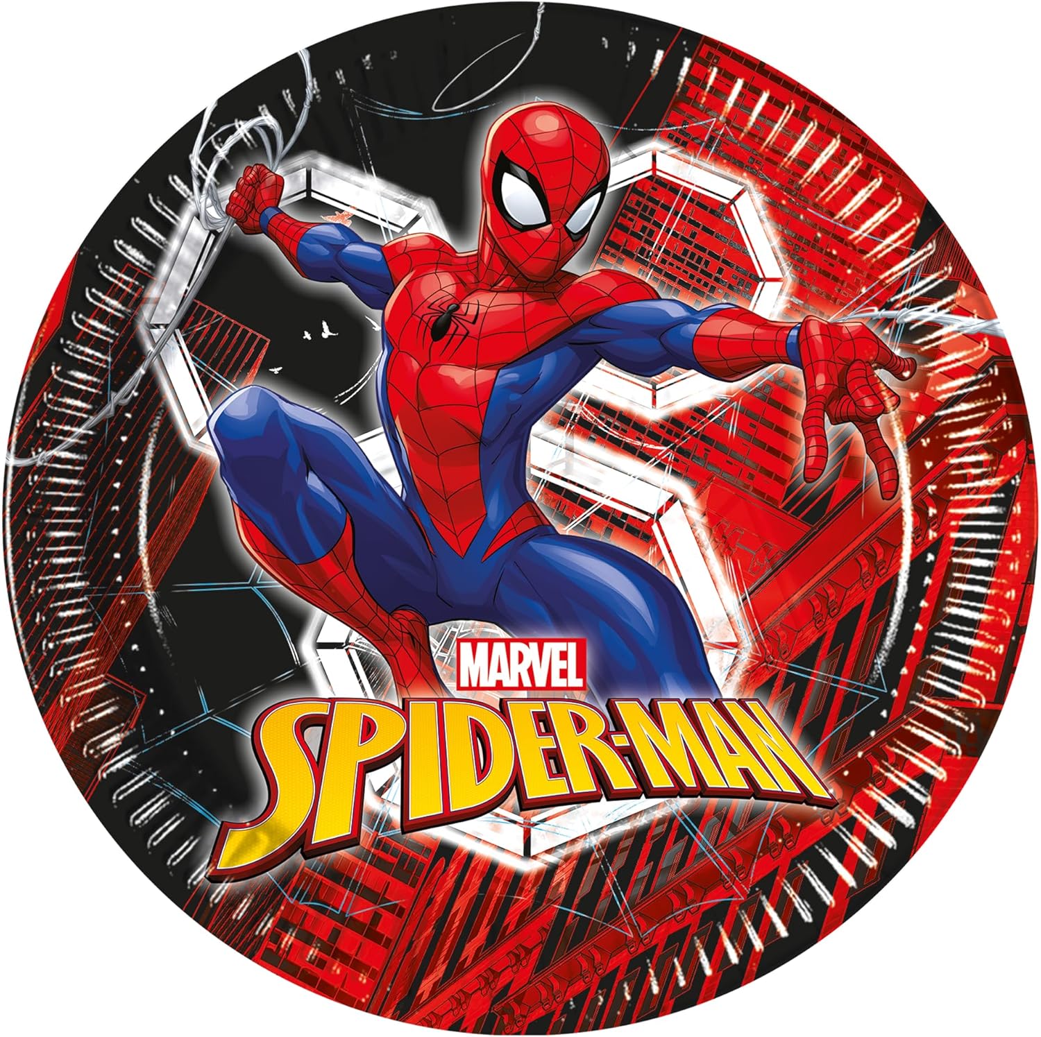 Procos Spiderman FSC Next Generation Paper Plates, 23 cm, Pack of 8