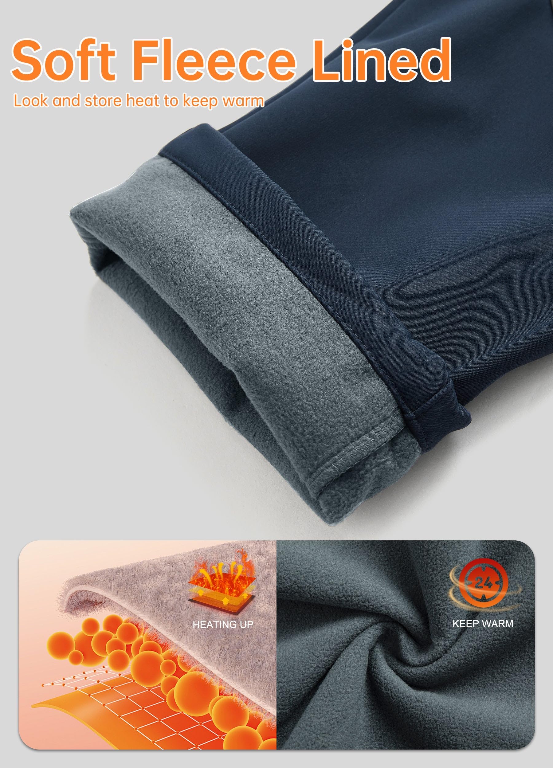 WILLIT Kinder Softshellhose Thermohose Skihose Gefüttert Jungen Mädchen Schneehose Winter Wasserdicht Winddicht Wanderhose mit Taschen