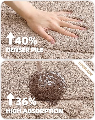 Miniatura 4 de Color&Geomety - Tapete de baño de felpa ultra suave, tela de microfibra súper absorbente, 17 x 30 pulgadas, lavable, antideslizante, para ducha