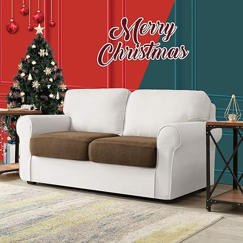 Vista 220 de CHUN YI - Funda elástica de cojín para sofá biplaza, funda de asiento de sofá con tela jacquard de elastano (mediana, color verde azulado) Verde