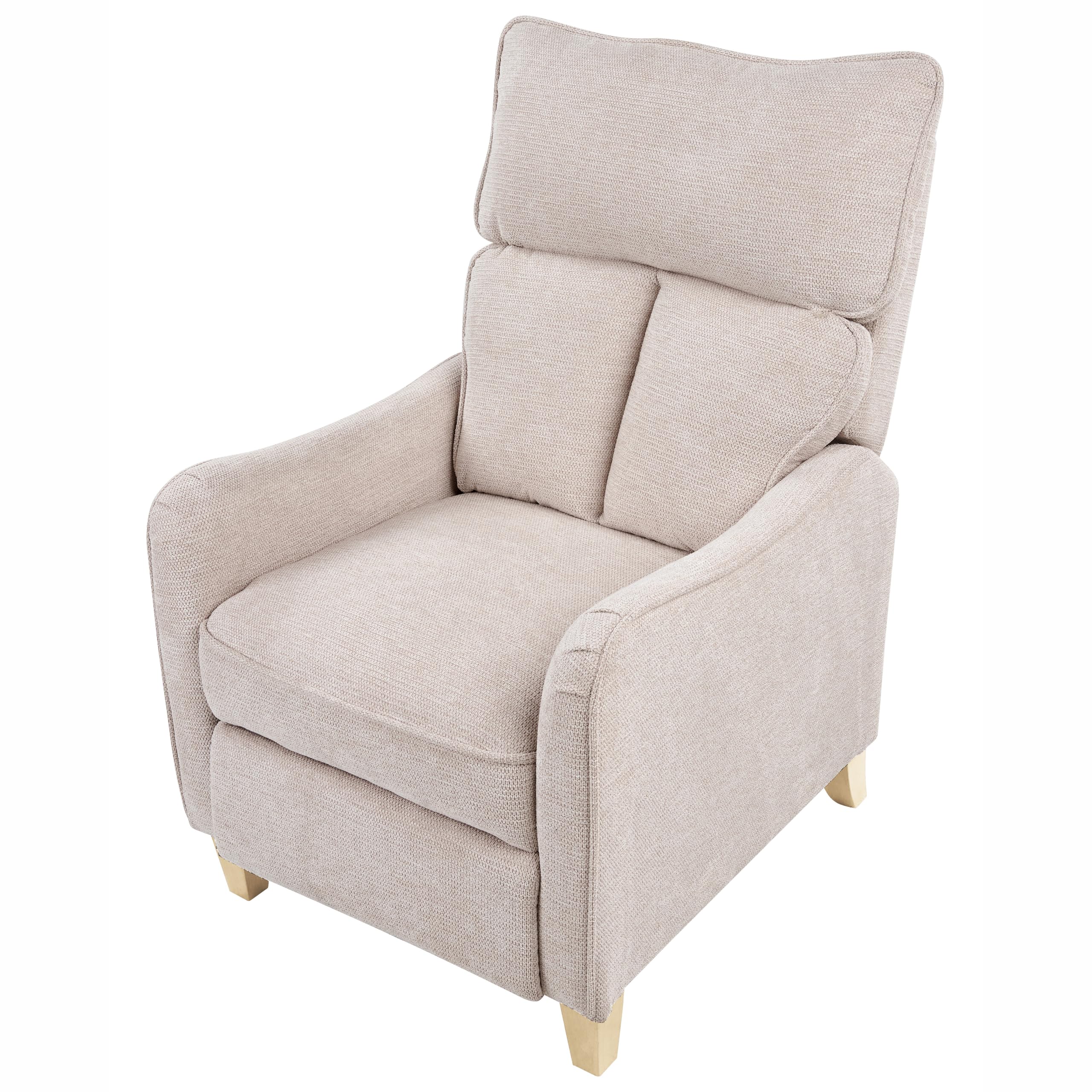 Beliani Fauteuil Inclinable en Tissu Beige Repose-Pieds et Dossier Réglable Rétro Royston