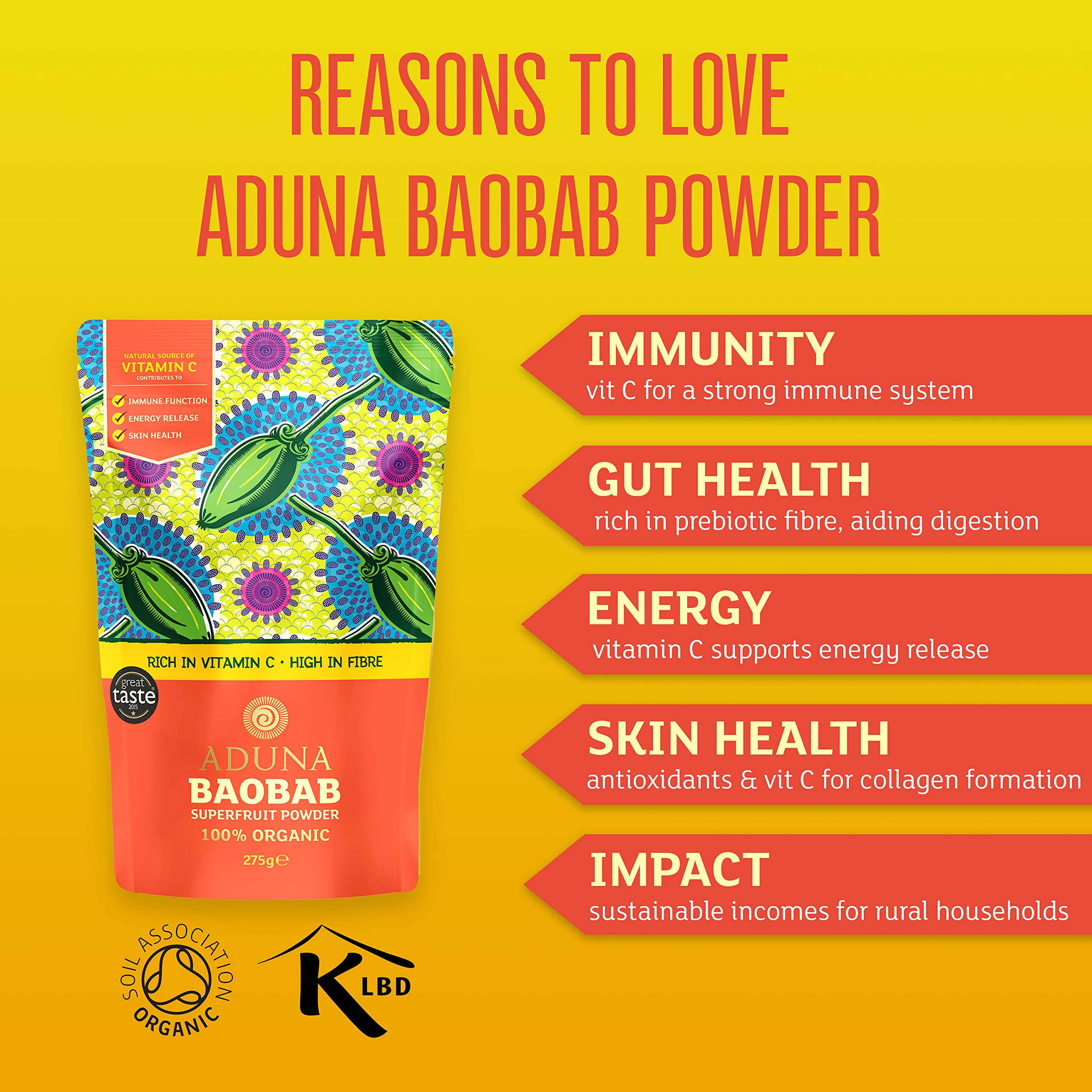 Aduna Organic Baobab Powder from Ghana Raw Baobab Superfruit Vitamin