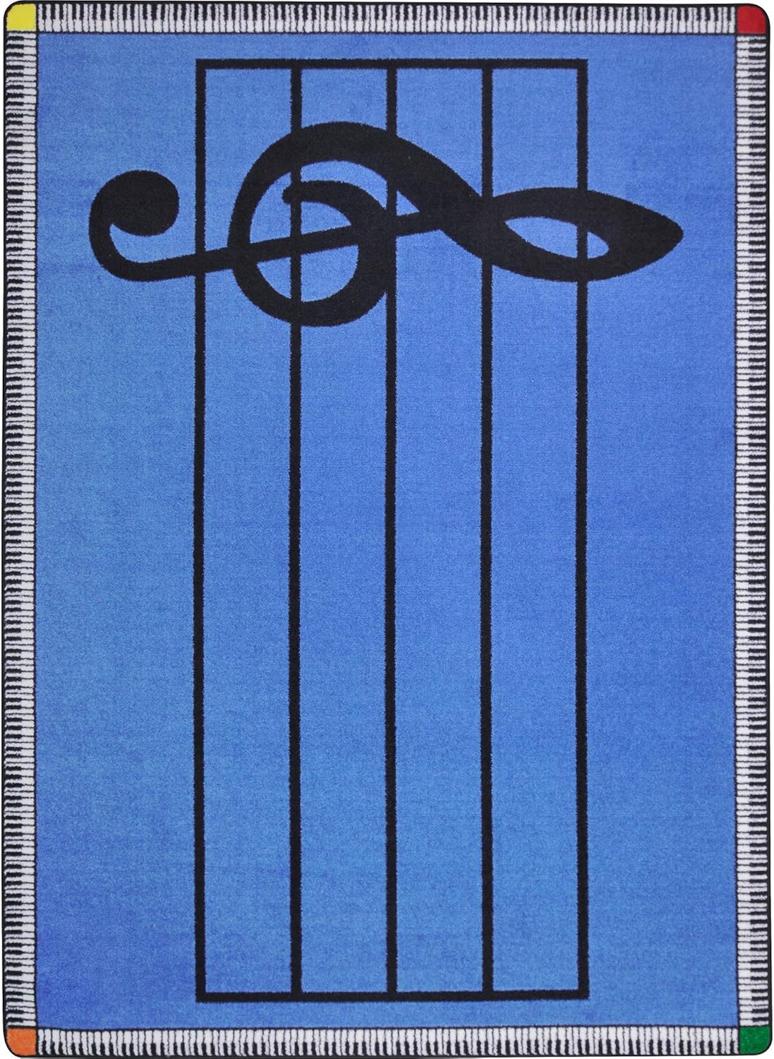 Joy Carpets Kid Essentials Music & Special Needs Play Along Rug, Blue, 7'8" x 10'9"