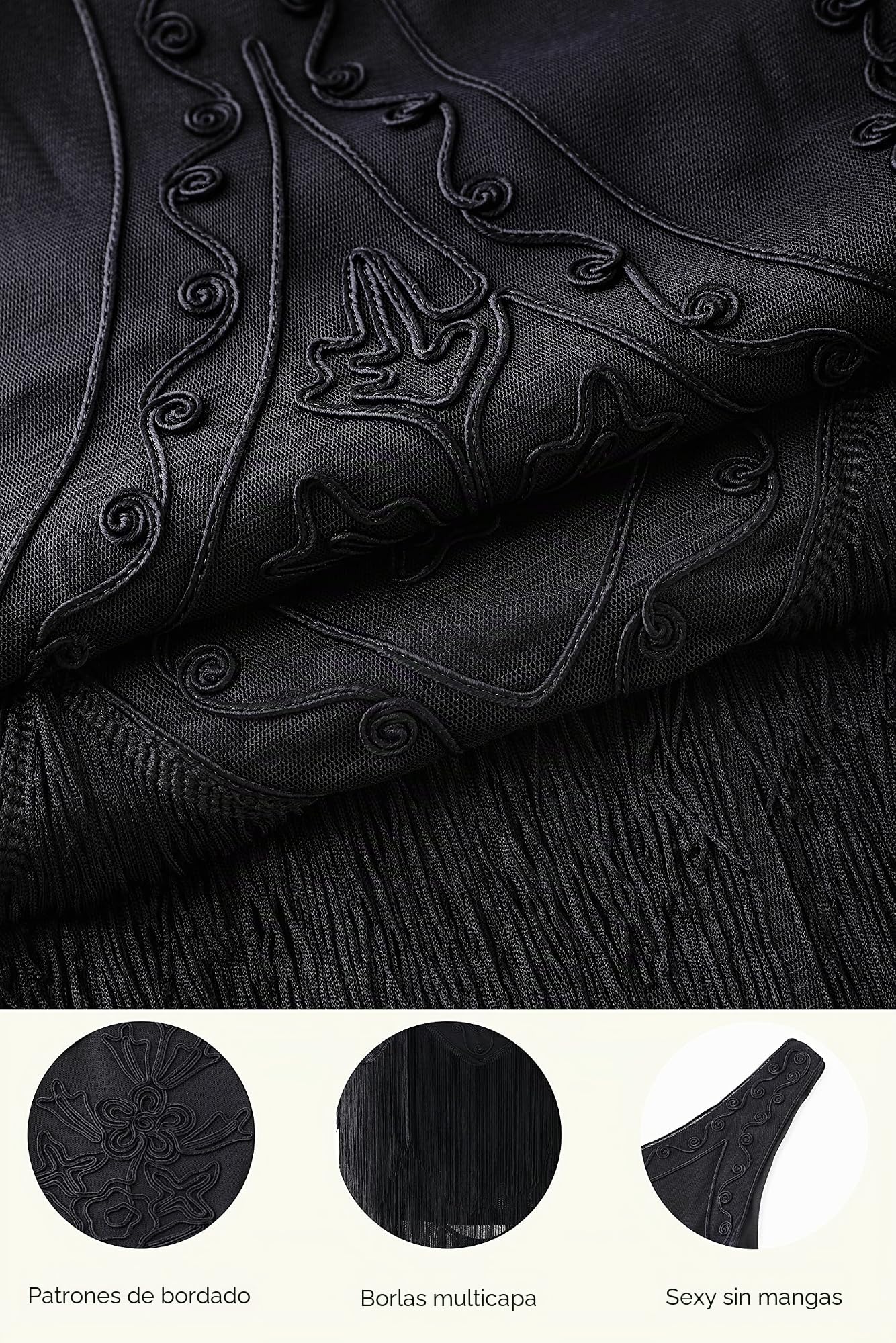 Coucoland Vestido de Noche Art Déco con Lentejuelas y Lentejuelas de los años 20 Vestido de Mujer con Aletas de los años 20 Gran Disfraz de Gatsby