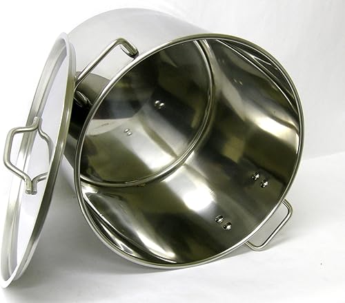 Miniatura 4 de 40 cuartos de galón de 10 galones de acero inoxidable Stock Tamale Steamer Pot Beer Brew Hervidor de cerveza