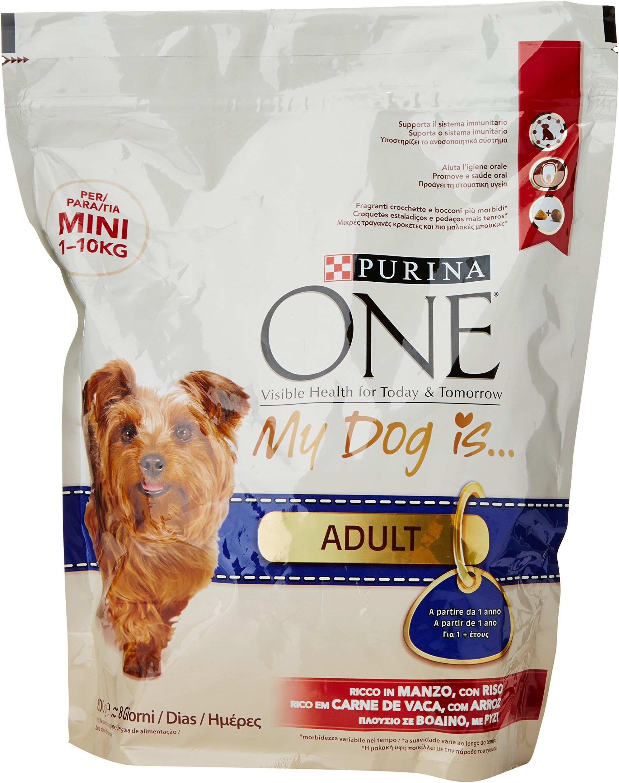 PURINA ONE Mini/Small Active Hondenvoer, nat voor kleine honden, rijk aan rundvlees en groenten, verpakking van 26 stuks (26 x 85 g