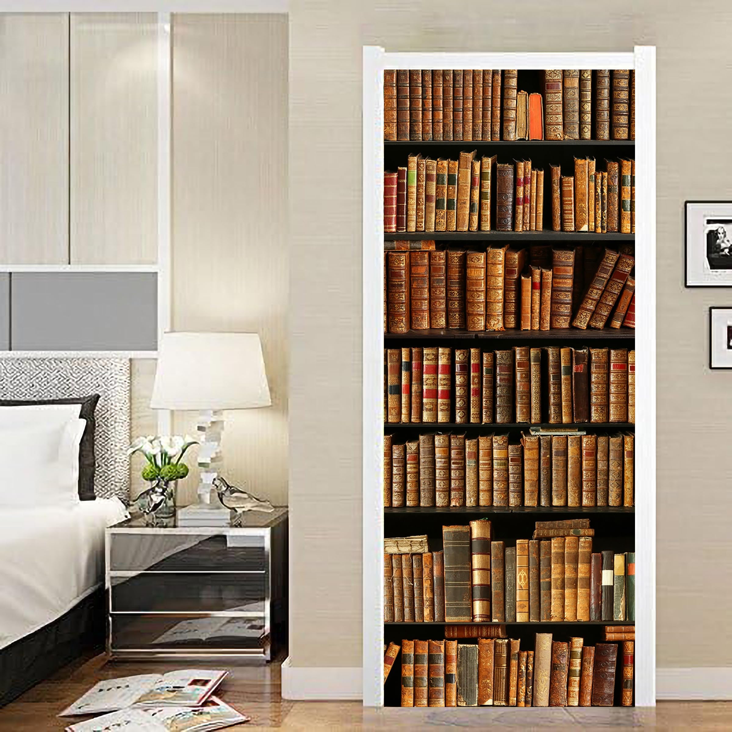 AADEE Craft Bookshelf Pattern Door Sticker Murals for Home,Office, Kitchen, Living Room, Bedroom PVC Self-Adhesive Vinyl,Removable Door Sticker Wallpaper Peel and Stick Vinyl Water Proof (30x78 inch) (B0DCKCPXDY) Amazon Price History, Amazon Price Tracker