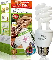 MCLANZOO Lâmpada de réptil UVA UVB Light 10.0 13W deserto compacta fluorescente lâmpada de terrário para dragão barbudo, tartaruga, cobra, lagartixa, lagarto com cartão de testador UV