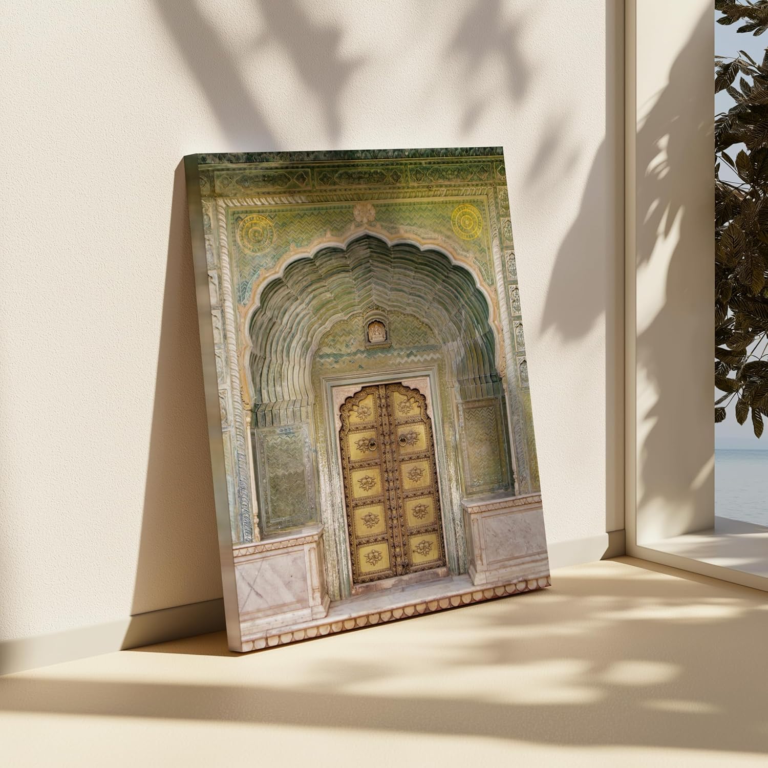 Poster Master Jaipur Palace Door Canvas - Jaipur Door Print - Indian Architecture Art - Gift for Him, Her, Travel Lover - Bollywood Art - Decor for Bedroom, Living Room - 8x10 STRETCHED Canvas