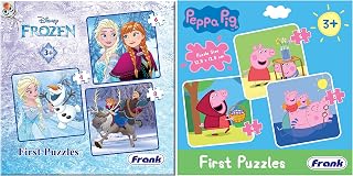 Frank Disney Frozen First Puzzles - A Set of 3 Jigsaw Puzzles for 3 Year Old Kids and Above,Multicolor&Frank - 60410 Movies Peppa Pig First 3-IN1 Puzzles, Multicolor (4,6,8 Pieces)