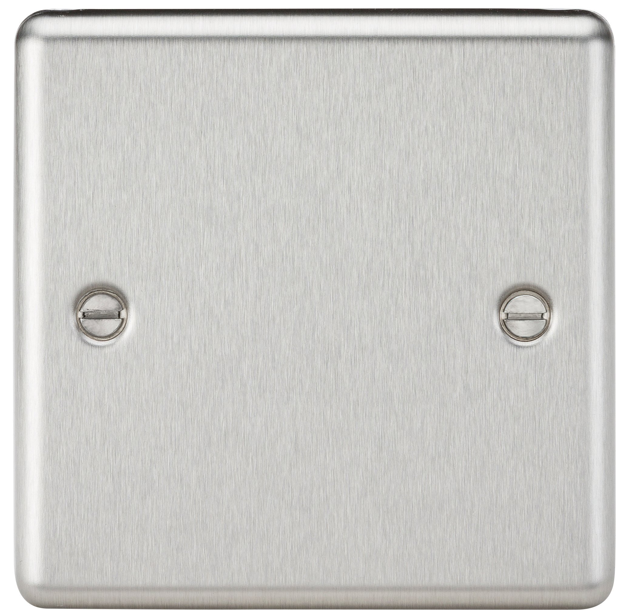 Knightsbridge Chrome Cl85bc 1G Rounded Edge Brushed Blanking Plate, Silver