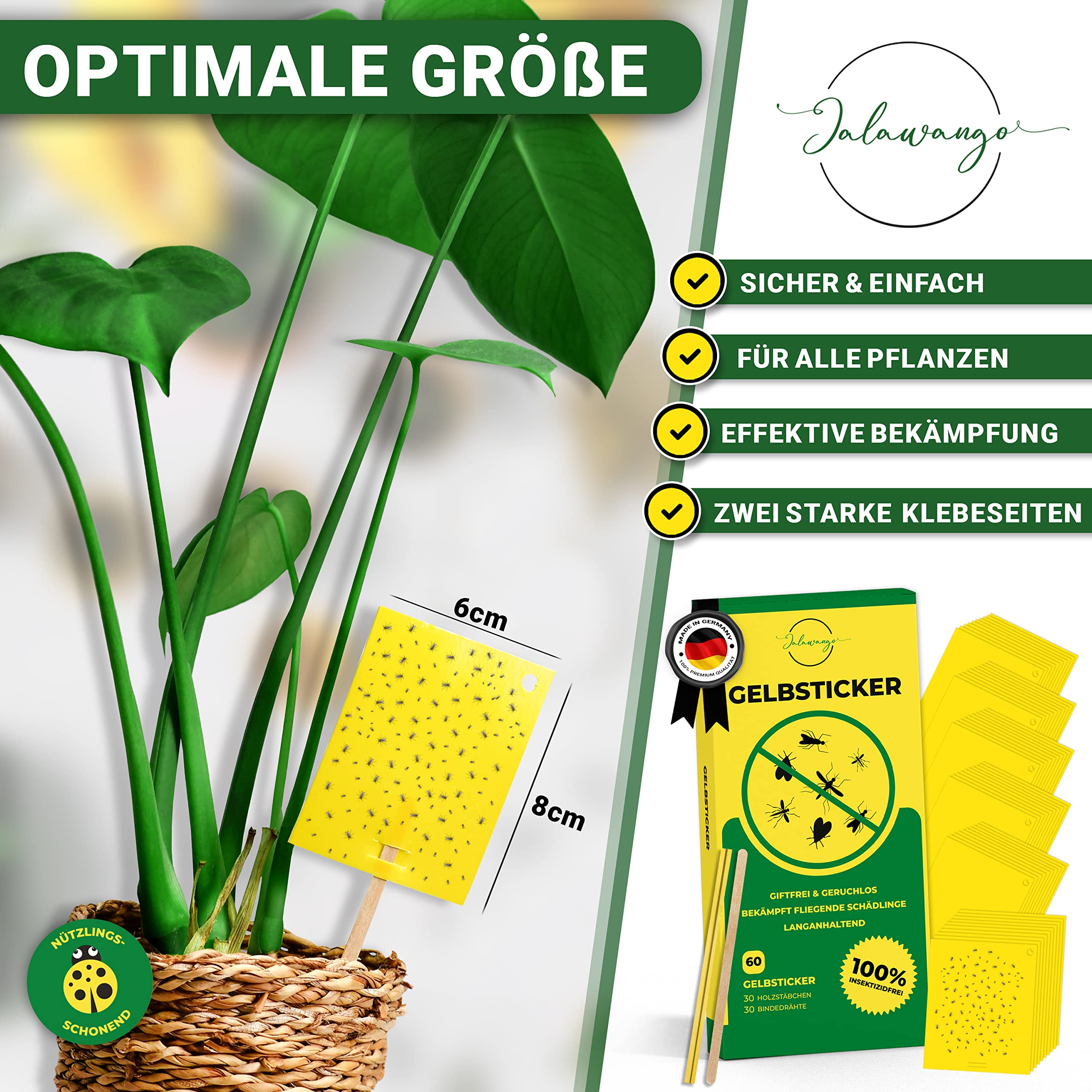 60 Adesivi Gialli per Zanzare, Trappole per Mosche, Lavagne