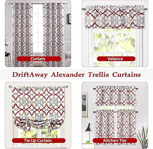 Miniatura 8 de DriftAway Alexander - Cortinas opacas 80% para sala de estar, 250 GSM, patrón a juego con aislamiento térmico, oscurecimiento de la habitación, geo