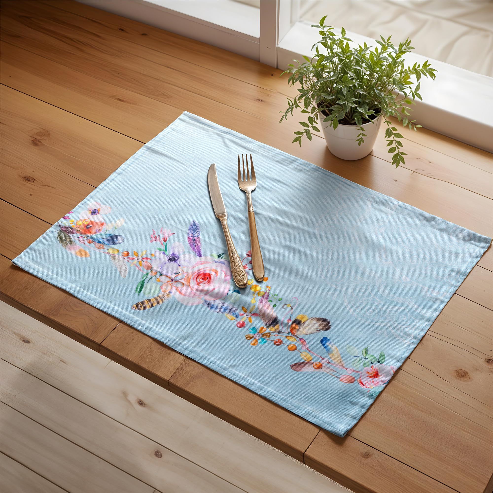 Maison D' Hermine Juego De 4 Manteles Individuales De Tela 100% Algodón, Lavables, Manteles Individuales Reutilizables Para Mesa De Cocina, Comedor, Decoración, Fiesta, Boda, Restaurante Primavera