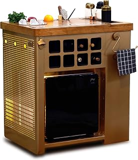 HAUS OF BARS by SpeedX - Model X Wooden Top Gold Lattice Finish with Built in 30L Thermoelectric Fridge (Easily Movable wi... Price In India