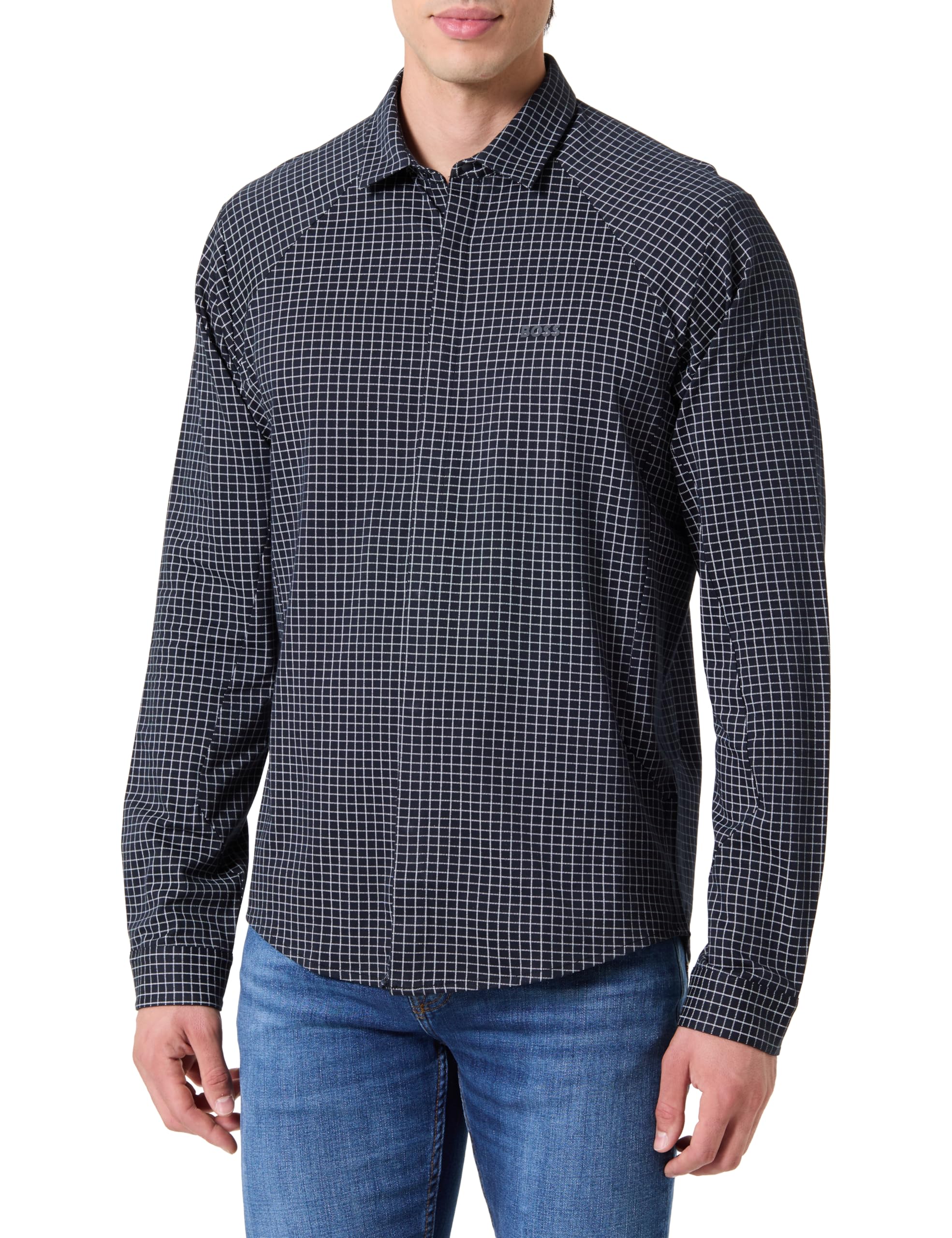 BOSS Herren B EXCURSE Regular-Fit Hemd aus gestricktem Baumwoll-Piqué