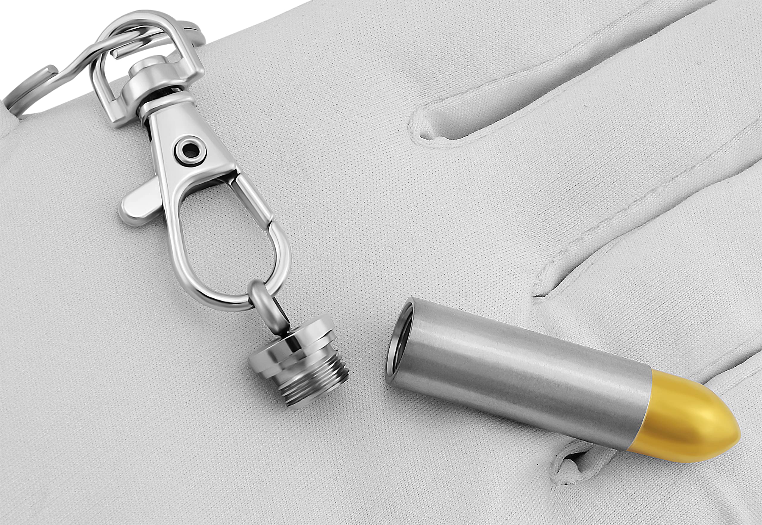 Schlüsselanhänger personalisiert Pistolen-Kugel Patrone | Schlüsselanhänger mit Gravur Edelstahl Silber schwarz Gold | Personalisierte Geschenke für Herren Papa Opa | Schlüssel Anhänger